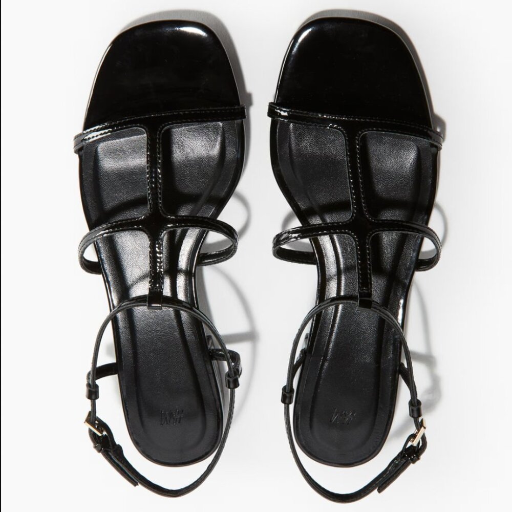 H&M Strappy Black Patent Sandals